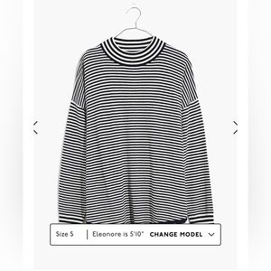 madewell top Stripe-Mix Ashbury Mockneck Sweater